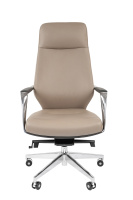 Офисное кресло Chairman 920 кожа/кз, светло-серый/темно-серый N