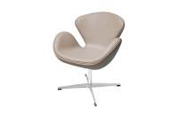 Кресло дизайнерское Swan Chair FR 0484 Кожа латте