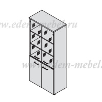 Шкаф книжный высокий со стеклом Tour Metal 80H009 W3 alum белый