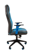 Геймерское кресло CHAIRMAN Game 23, экокожа, серый/голубой