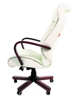 Офисное кресло CHAIRMAN 420WD, натуральная кожа, белый