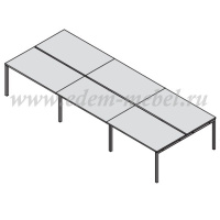 Стол типа Бенч на 6 рабочих мест Tour Metal TOUR M bench 480x163 белый