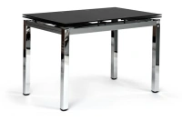 Стол обеденный CAMPANA раскладной 110(170)x74, хром/стекло черное