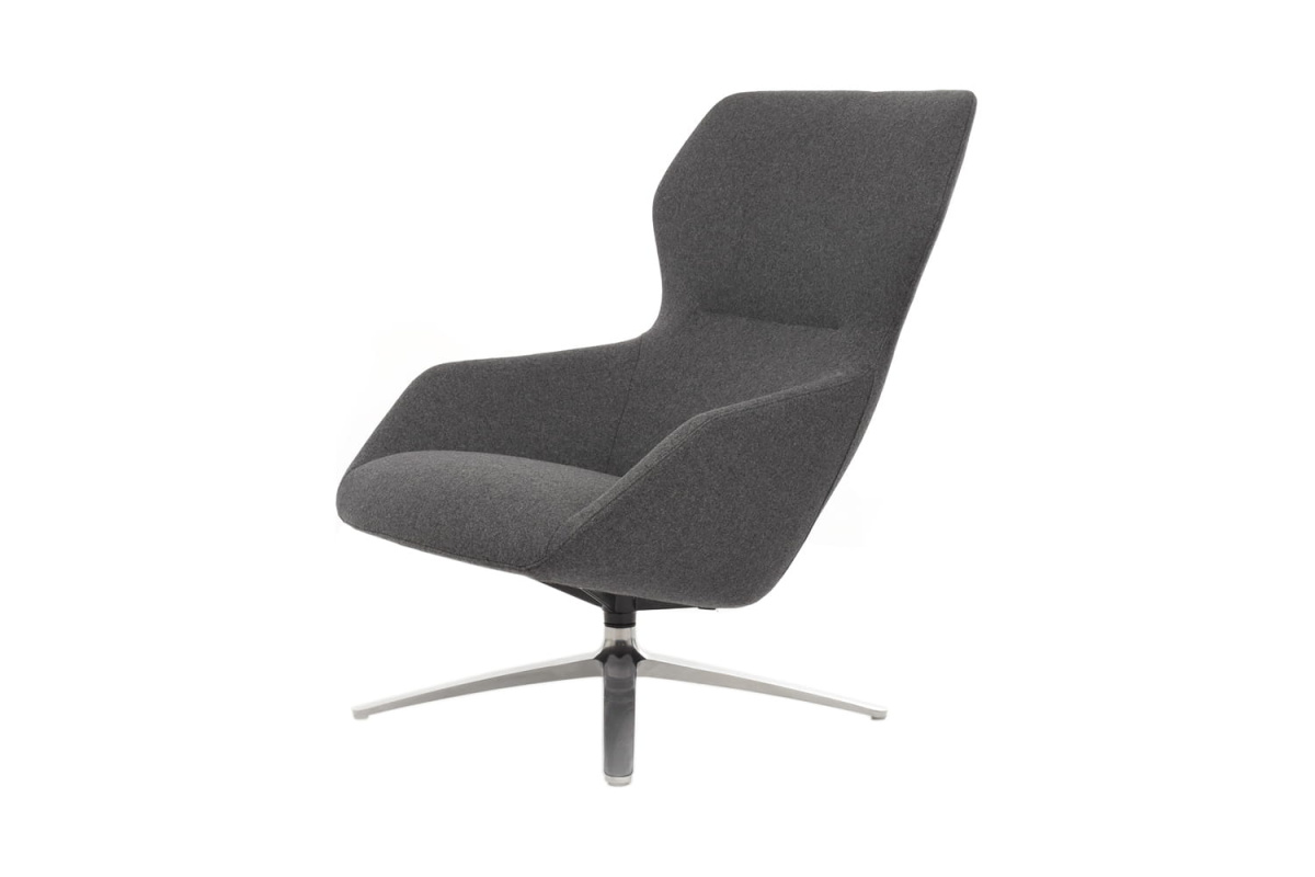 Кресло дизайнерское с оттоманкой RV Design Selin Кашемир темно-серый