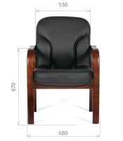 Офисное кресло CHAIRMAN 658, натуральная кожа, черный