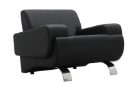 Мягкое кресло Клерк 5 Экокожа Экотекс 3001 (черная)