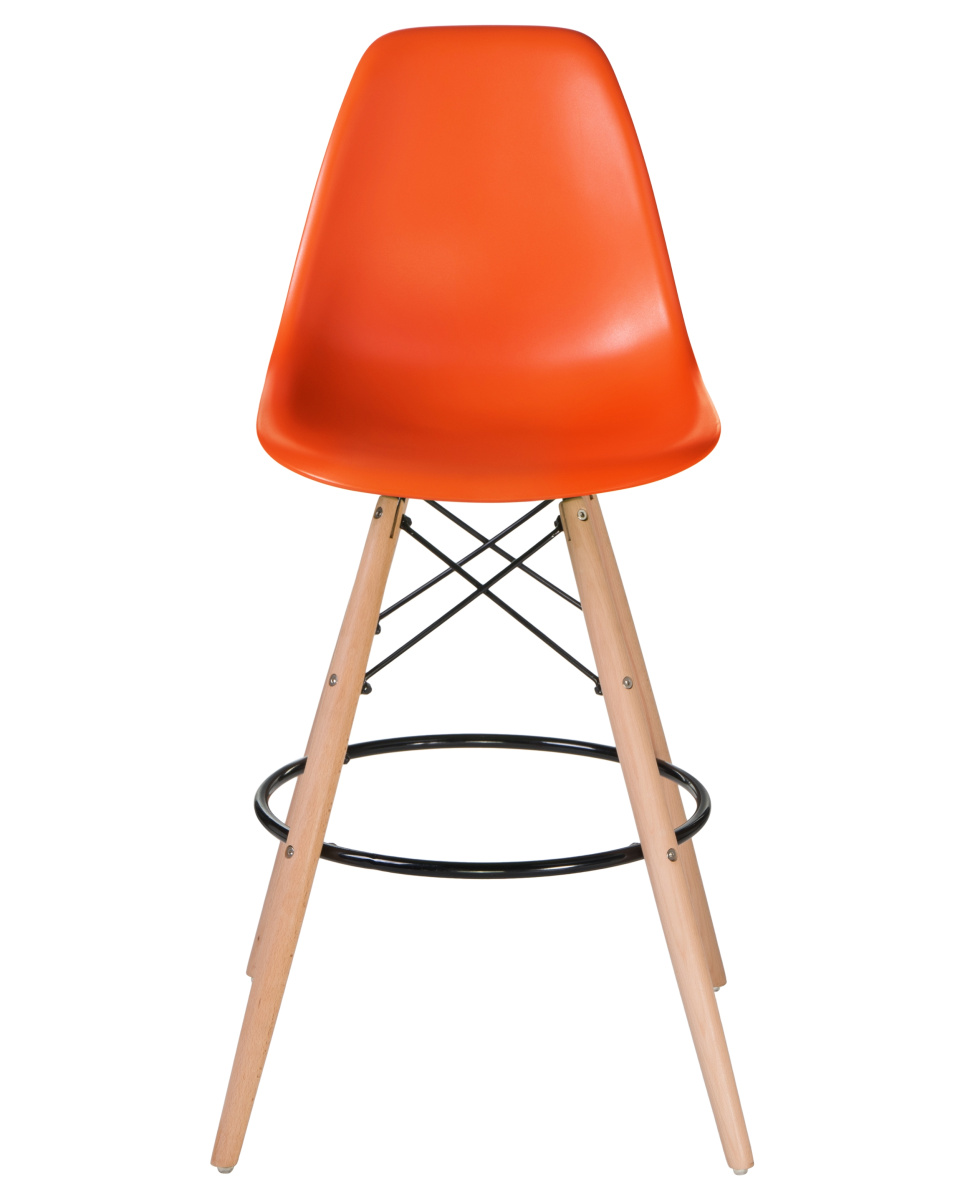 Стул барный LMZL-PP623G (ножки светлый бук, цвет сиденья оранжевый)