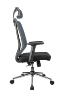 Офисное кресло А663, ткань/сетка, черный/серый