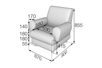 Мягкое кресло Матрикс М1-2 Экокожа Экотекс 3021 (красная)