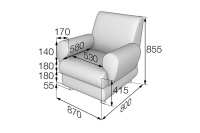 Мягкое кресло Матрикс М1-2 Экокожа Экотекс 3001 (черная)