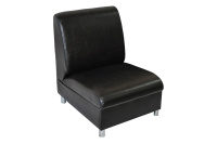 Мягкое кресло без подлокотников (хромированные опоры) Клерк 9 kle9-kbp-bl Экокожа Экотекс 3001 (черная)
