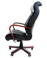 Офисное кресло CHAIRMAN 420WD, натуральная кожа, черный