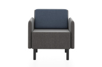 Мягкое кресло Select M27-1S Рогожка Era graphit (серый)/Рогожка Era blue (синий)