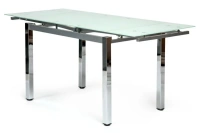 Стол обеденный CAMPANA раскладной 110(170)x74, хром/стекло белое