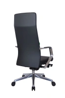 Офисное кресло А1811, кожа, черный