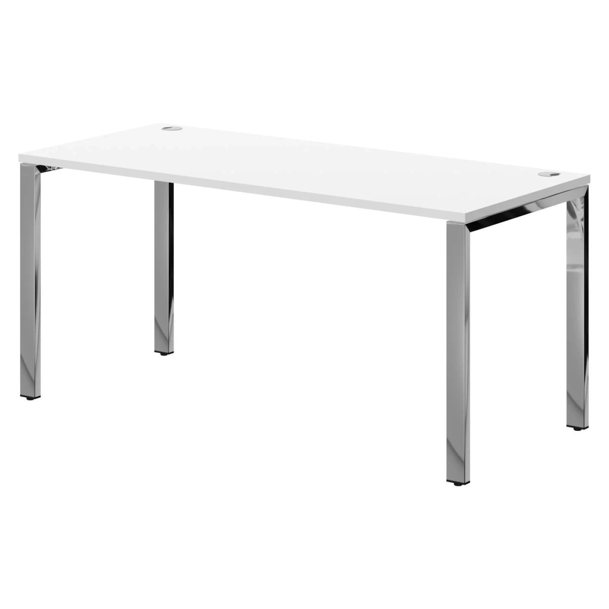 Стол прямой XTEN GLOSS 160х70, Белый/Нержавеющая сталь