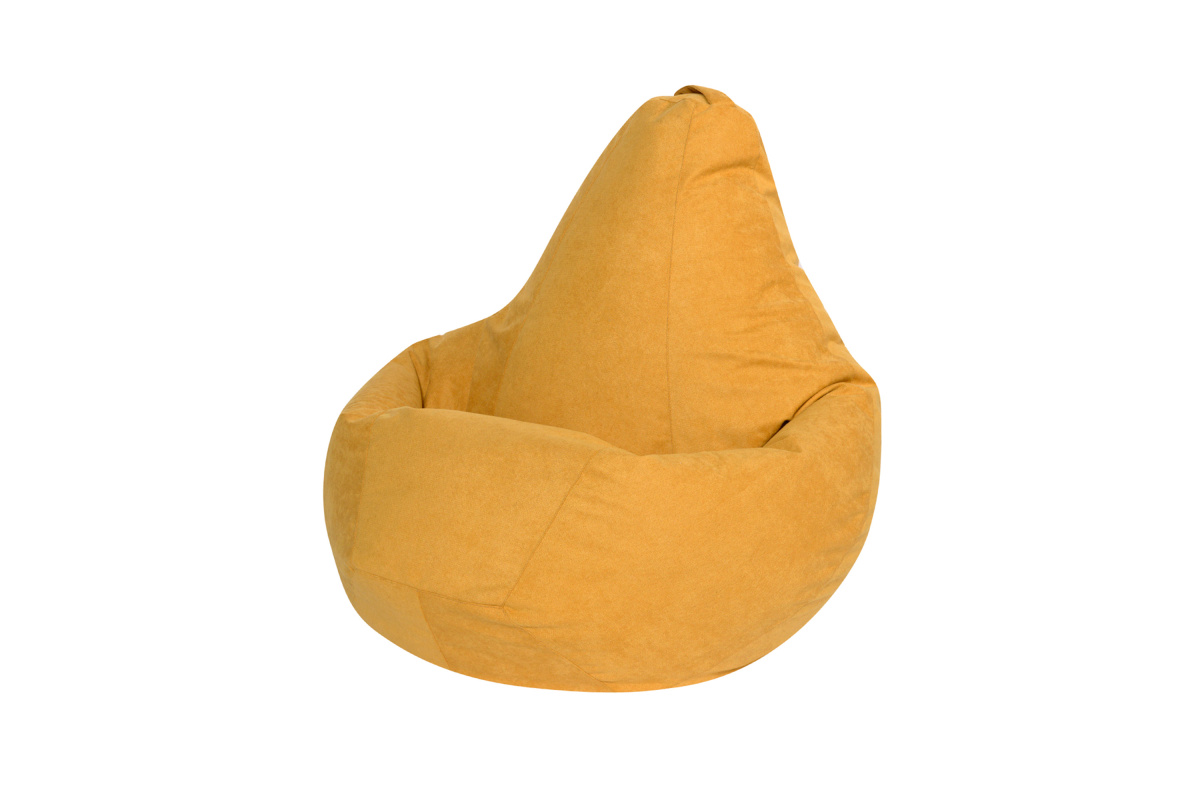 Бескаркасное кресло Мешок Груша L 5022711 Ткань велюр желтый