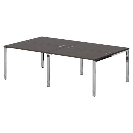 Стол 4-х местный XTEN GLOSS 240х140, Легно темный/Нержавеющая сталь