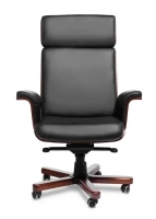 Офисное кресло CADIS A, кожа, черный/темный орех