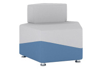 Коллекция мягкой мебели M15 Верх экокожа Euroline 921 (белая)/низ экокожа Oregon 03 (синяя)