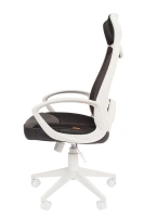 Офисное кресло CHAIRMAN 840, экокожа/ткань TW/сетчатый акрил, черный, пластик белый