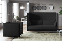 Коллекция мягкой мебели Графит Экокожа Euroline 9100 (черная)