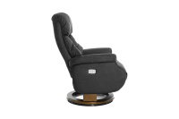 Кресло-реклайнер Lux Electro Искусственный нубук Dark grey 19/Орех-029