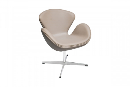 Кресло дизайнерское Swan Chair FR 0484 Кожа латте Кресло дизайнерское Swan Chair FR 0484 Кожа латте