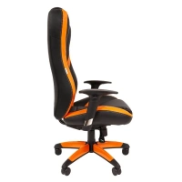 Геймерское компьютерное кресло CHAIRJET GAME 22 с регулируемыми подлокотниками и синхромеханизмом, экокожа, черный/оранжевый