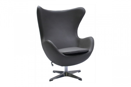 Кресло дизайнерское Egg Chair FR 0567 Кожа серая Кресло дизайнерское Egg Chair FR 0567 Кожа серая