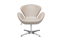 Кресло дизайнерское Swan Chair FR 0484 Кожа латте