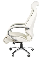 Офисное кресло CHAIRMAN 420, натуральная кожа, белый