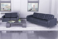 Коллекция мягкой мебели Рольф Экокожа Euroline 9100 (черная)