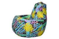 Бескаркасное кресло Мешок Груша 3XL 5034141 Ткань жаккард Пальмы Бескаркасное кресло Мешок Груша 3XL 5034141 Ткань жаккард Пальмы