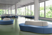 Коллекция мягкой мебели M14 Верх экокожа Euroline 921 (белая)/низ экокожа Oregon 03 (синяя)