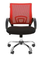Офисное кресло CHAIRMAN 696 хром, ткань TW/сетчатый акрил, черный/красный