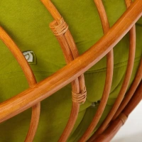 Кресло PAPASAN с подушкой,ткань флок олива/сognac