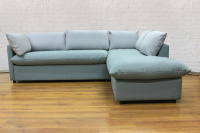 Угловой диван GRUPPO 396 Страйк (2600) правый, в рогожке Мальмо72,подушки ткань цвет серый