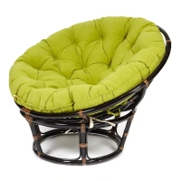 Кресло PAPASAN с подушкой, ткань флок олива/аntique brown