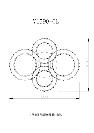 Светодиодная потолочная люстра Moderli V1590-CL Luna LED*44W