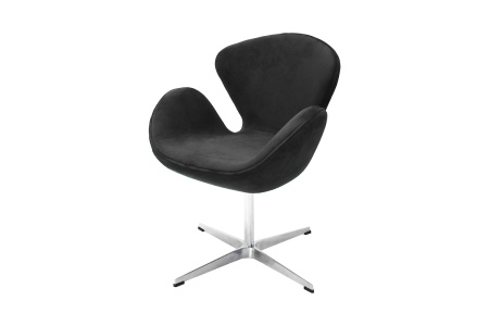Кресло дизайнерское Swan Chair FR 0650 Замша графит