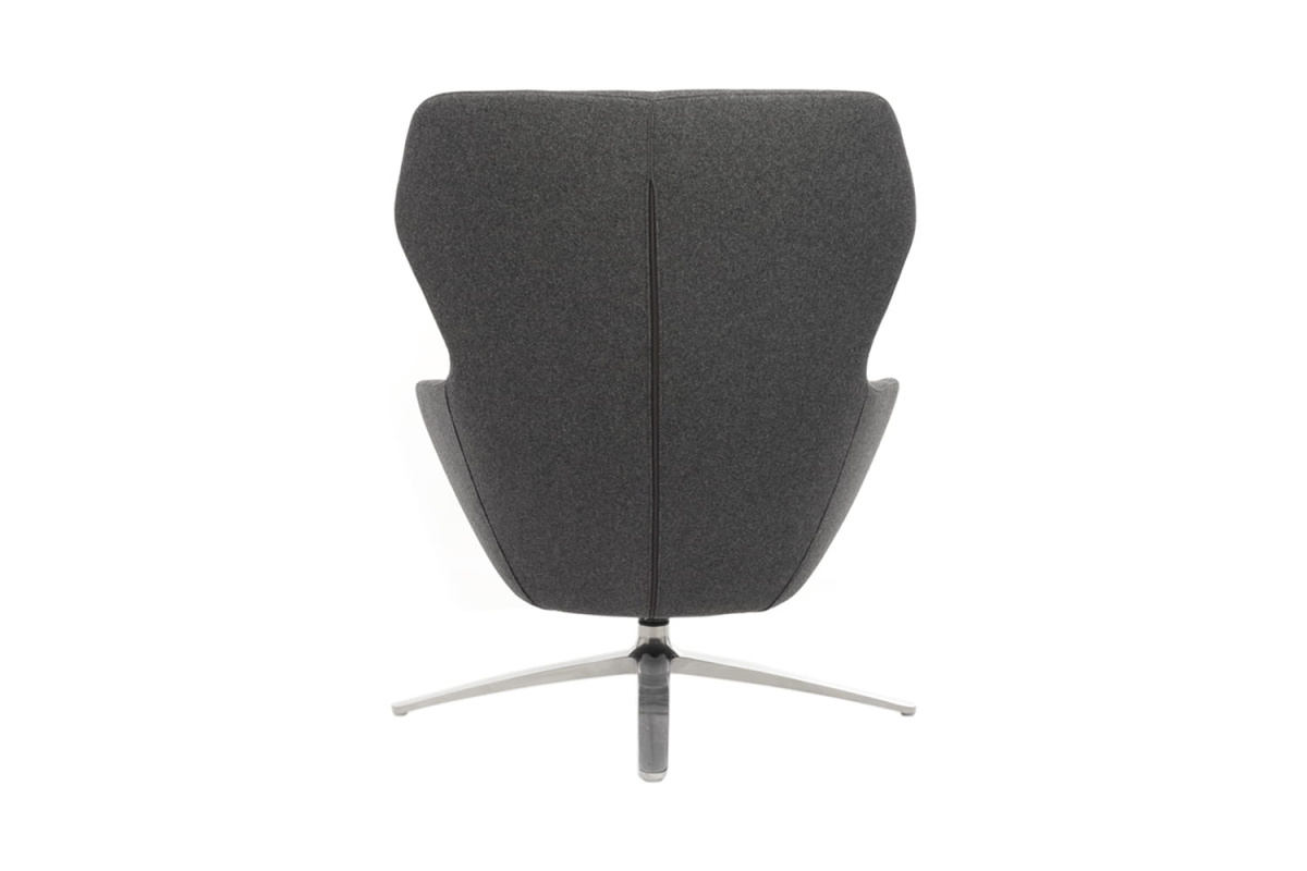 Кресло дизайнерское с оттоманкой RV Design Selin Кашемир темно-серый