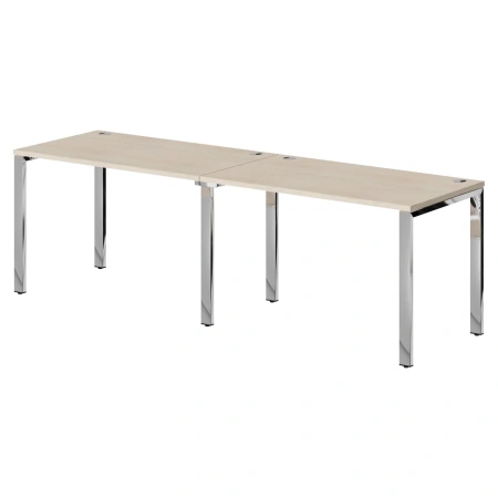 Стол 2-х местный XTEN GLOSS 240х70, Бук Тиара/Нержавеющая сталь