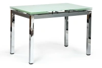 Стол обеденный CAMPANA раскладной 110(170)x74, хром/стекло белое