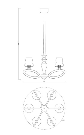 Люстра подвесная Moderli V1134-6P Violetta 6*E27*60W