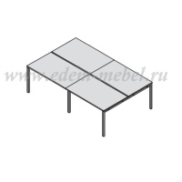 Стол типа Бенч на 4 рабочих места Tour Metal TOUR M bench 320x163 белый