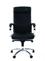 Офисное кресло Chairman 480 Россия кожа/кз, черный