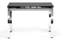 Стол обеденный CAMPANA раскладной 110(170)x74, хром/стекло черное