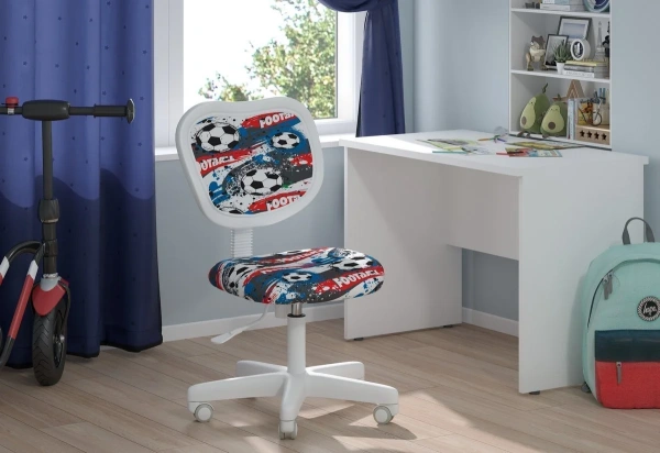 Детское компьютерное кресло CHAIRJET KIDS 106, велюр, принт футбол