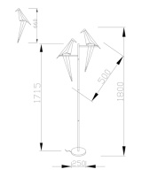 Светодиодный торшер Moderli V3075-2TL origami Birds 2*LED*6W
